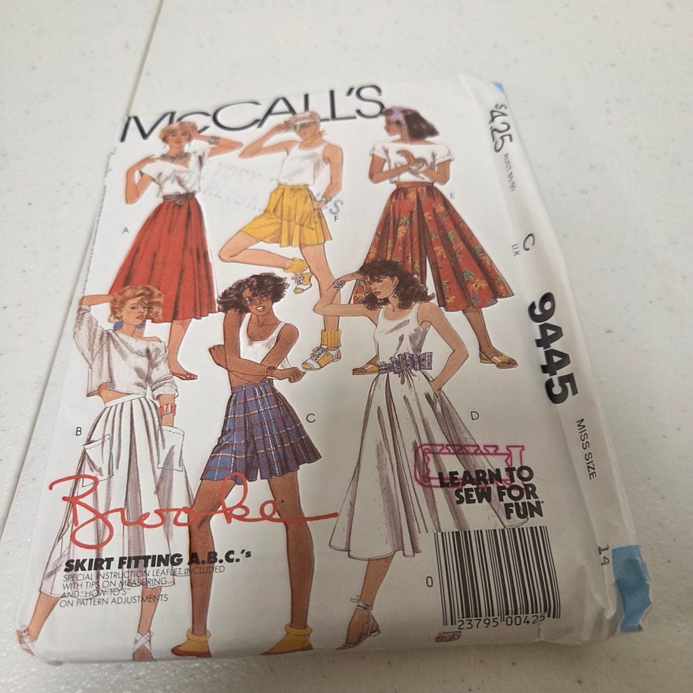 Vintage 1985 McCalls 9445 Misses Skirts Culottes Sewing Pattern Size 14 Retro